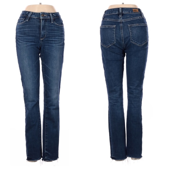 PAIGE Hoxton Ankle Peg High Rise Released Fray Hem Jeans Sz 24 - Picture 2 of 10